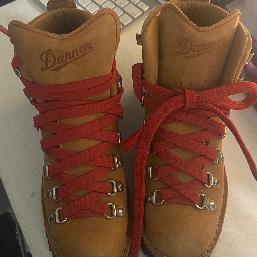 Danner Tan Boots with Red Laces